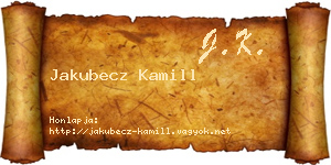 Jakubecz Kamill névjegykártya